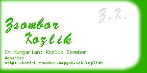 zsombor kozlik business card